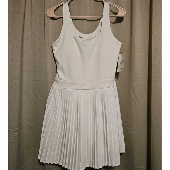 all in motion Pants - NWT All In Motion Pleaded White Tennis Dress Women's Size Medium Bra Shorts